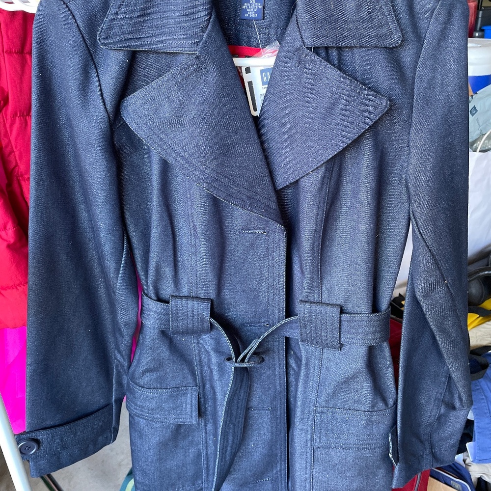 New Gap belted denim coat